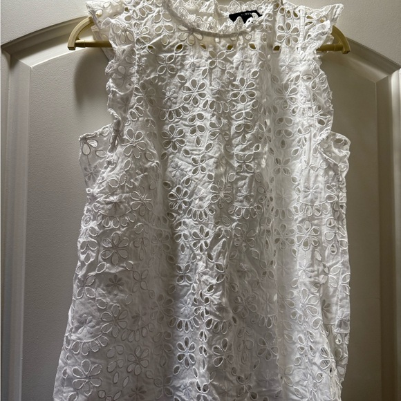 J. Crew White Sleeveless Ruffled Blouse - Picture 1 of 9